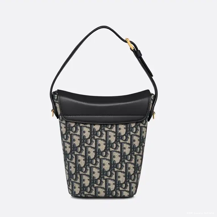 Cheap Dior Amber Bucket Canvas Motif Bag Mini Blue Oblique 0525 Luxury